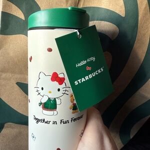 Starbucks limited edition Green and White Hello Kitty Stainless Steel Tumbler